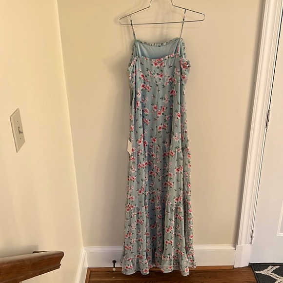 Lulus Melissa Light Sage Green Floral Print Tiered Maxi Dress - Picture 6 of 8
